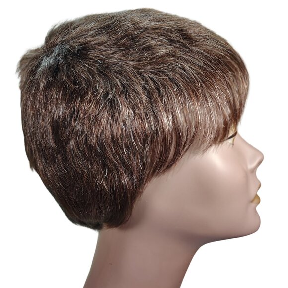 Lord & Cliff 100% Human Hair Wig – Short Pixie Cut Brown - Picture 4 of 7